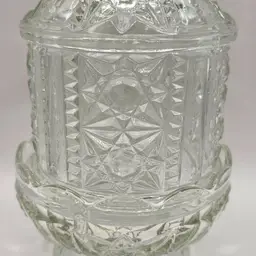 Indiana Glass Clear Stars and Bars Fairy Lamp