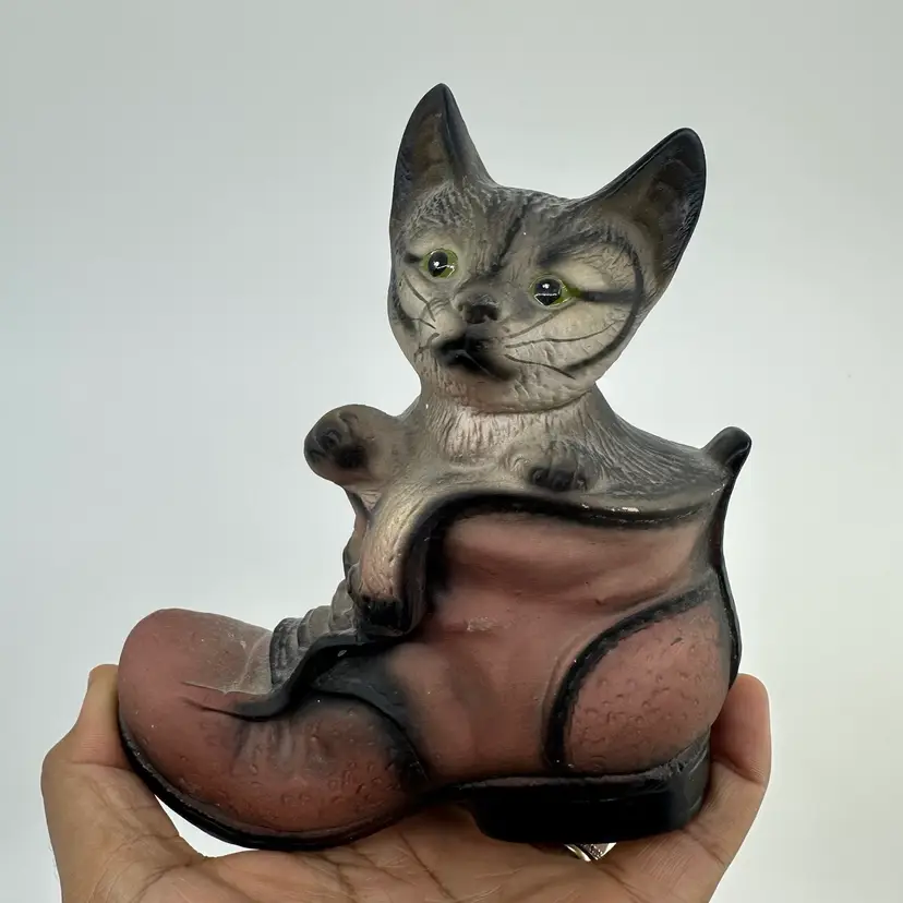 Vintage Harvey Knox Striped Kitten In A Boot