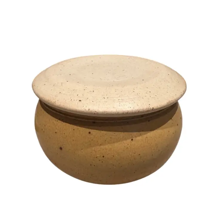 French Butter Bell Epic Signed Studio Pottery Signed 2 Pieces