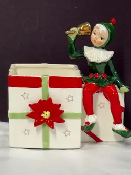 Pixie Elf Poinsettia Bell Ringer Planter