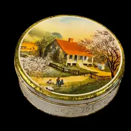 Round House Tin Metal Tin *AS Is*5.5”