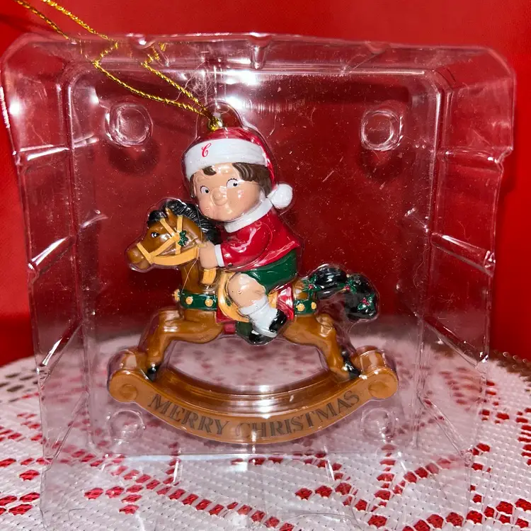 Campbell Soup Kid Rocking Horse Merry Christmas Ornament-New