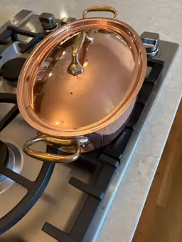 William Sonoma French Copper Oval Casserole Dutch Oven with Lid