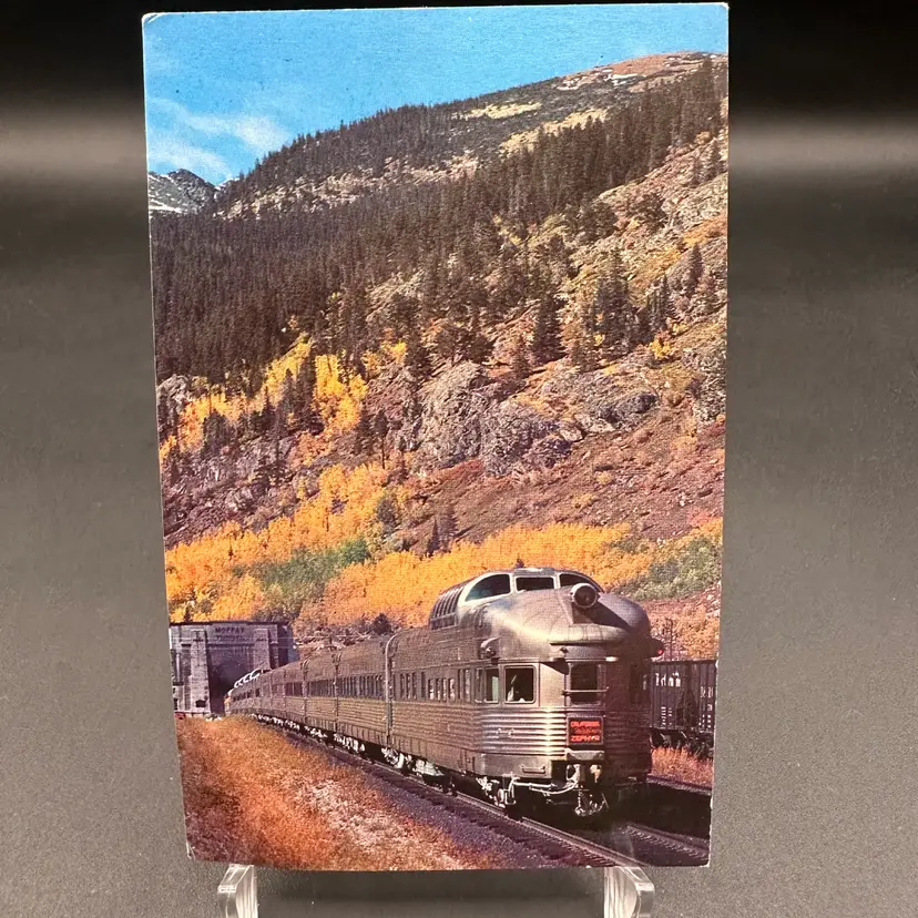 Silver California Zephyr Train Vintage Postcard, Entering The Moffat Tunnel, Unused