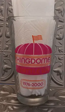 Seattle Kingdome 25th Anniversary Beer Glass No-Li Cup Seahawks Mariners Sonics