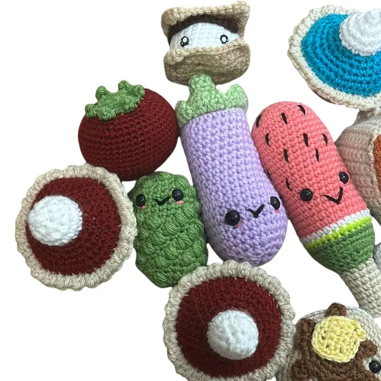 Crochet Food Plushies Lot-14 Pieces !