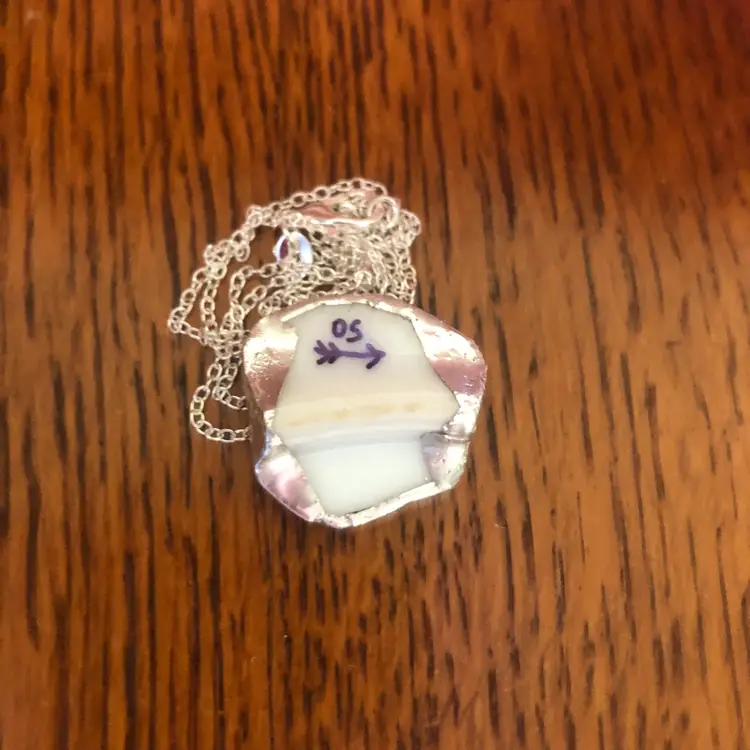 Oodelally Shop Broken Pottery Artisan Made Pendant Aladdin Fine China Fantasia Occupied Japan Plate Handcrafted Necklace 1 in x 1 in