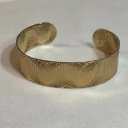 Small Gold Tone Cuff With Swirl Etchings