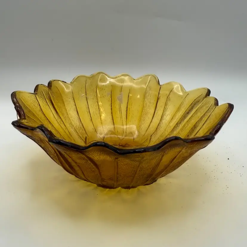 Indiana Glass Amber Glass Sunflower Bowl