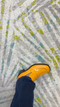 Dries Van Noten Orange Square Toe & Heel Penny Loafer Size 40