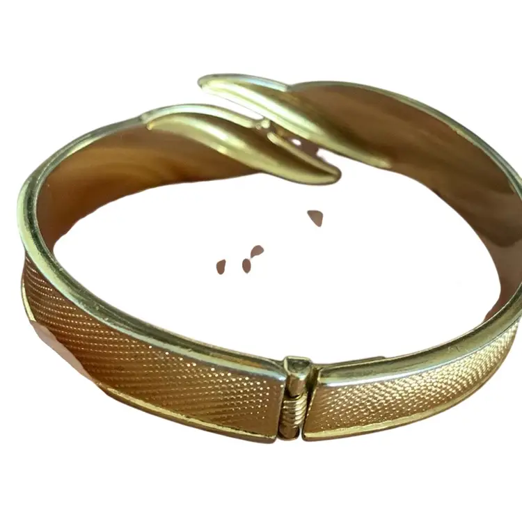 Vintage Monet Gold Tone Clapper Bracelet