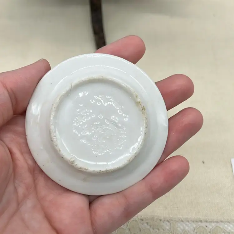 #02 - Very Old Butter Pat AS IS green Rim