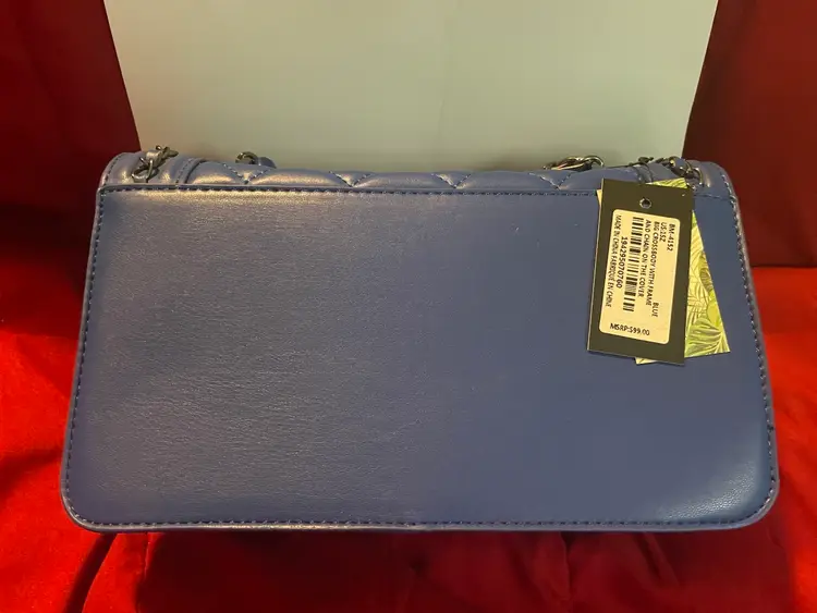 NWT Badgley Mischka Blue Quilted Crossbody Purse