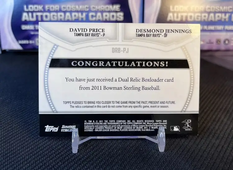 2011 Bowman Sterling /196 David Price Desmond Jennings #DRB-PJ Rookie RC