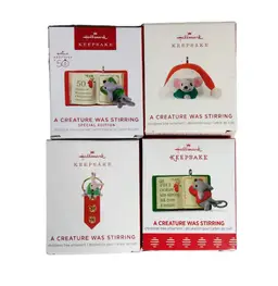 Lot of 4 Hallmark A Creature was Stirring 1, 5, 6, & 2023 Repaint Mini Ornaments