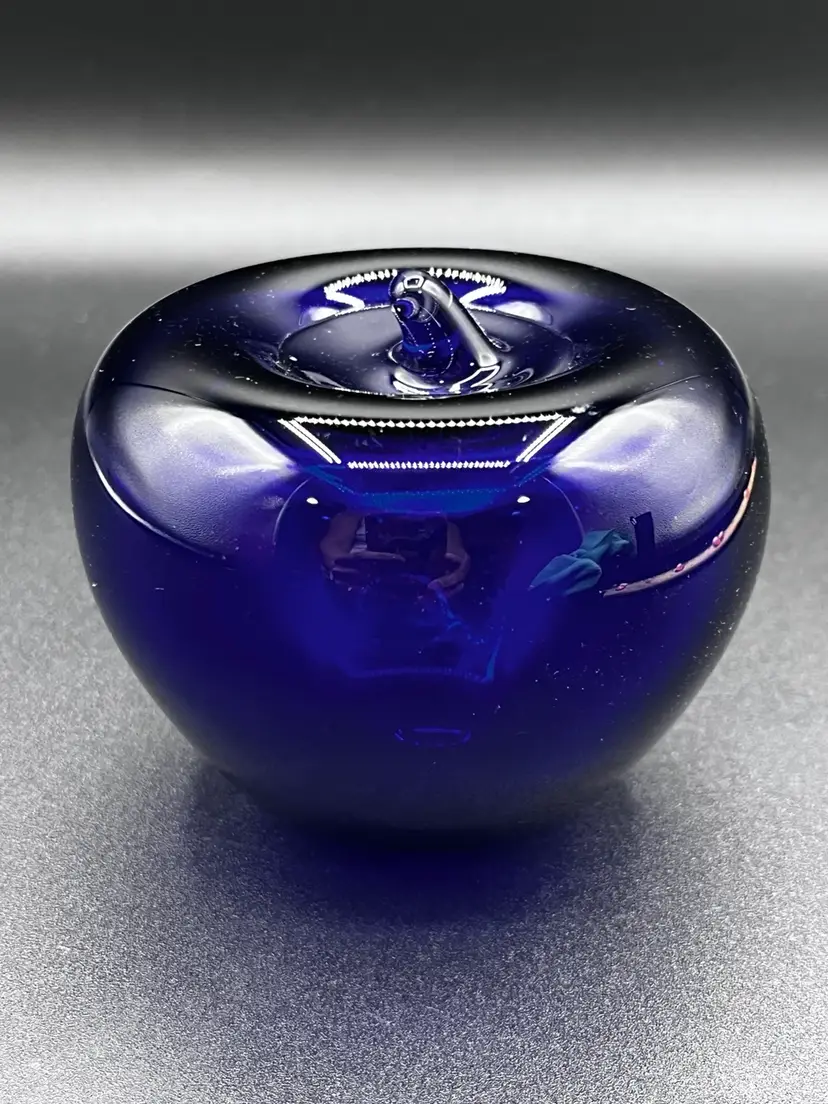 Cobalt Blue Art Glass Apple 2.75”🍎
