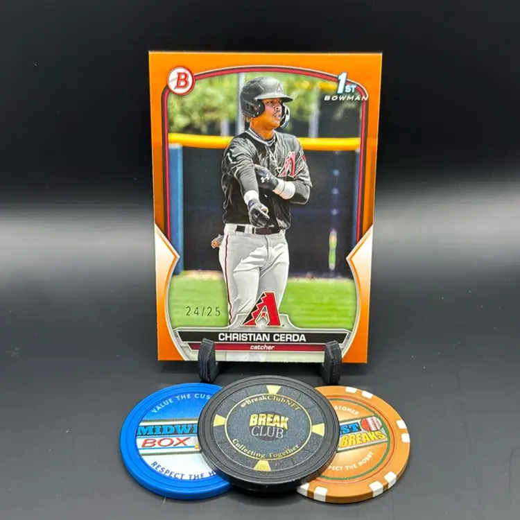 Christian Cerda Orange Paper 24/25 2023 Bowman Arizona Diamondbacks
