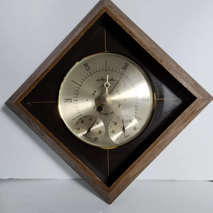 Vintage Airguide Barometer Mid Century Wall Mount