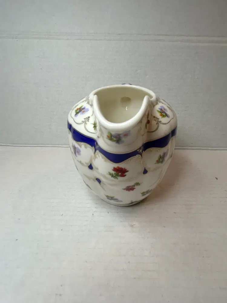 Grace's Teaware Porcelain Creamer Blue  Floral Design