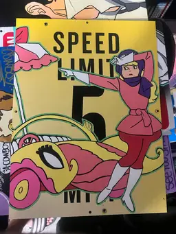 Penelope Pit stop 5mph Sign