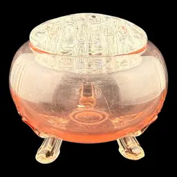 A Viking Glass MCM Pink Flowerlite Flower Frog Vase 5”