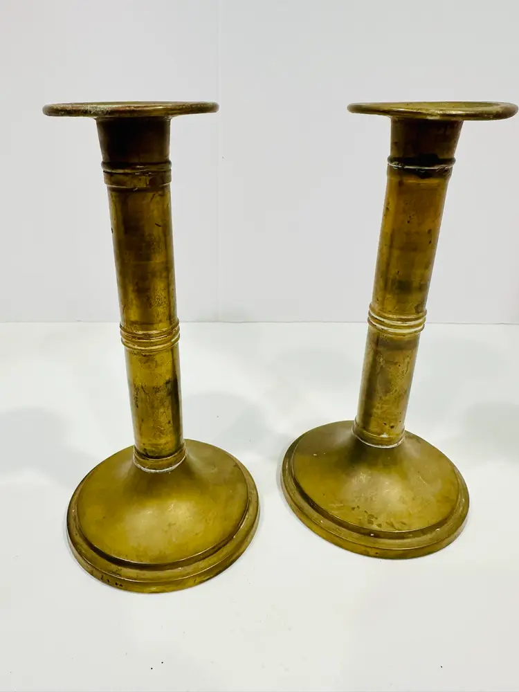 Antique Brass Candlestick Candle Holders Great vintage Condition