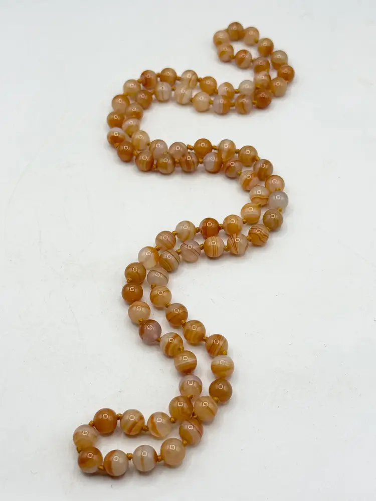 Vintage stone beaded long necklace