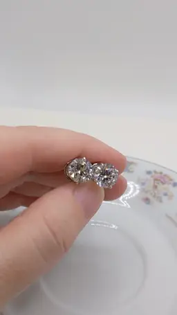 JTV Charles Winston For Bella Luce RHODIUM OVER STERLING SILVER STUDS