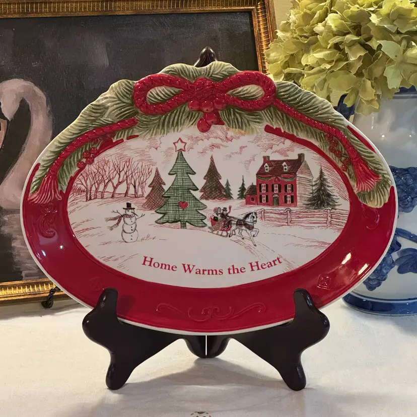 Fitz & Floyd "Home Warms the Heart" Collectible Cookie Platter