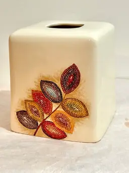 Croscill Ceramic Tissue Box Cover
Mosaic Style Leaf Design