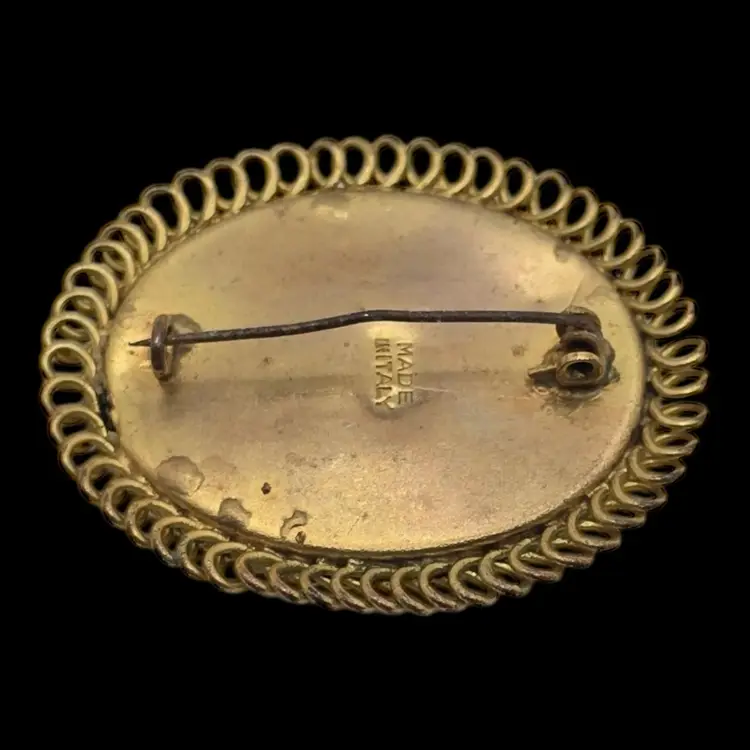 A Lily of the Valley Micro Mosaic Brooch 2”