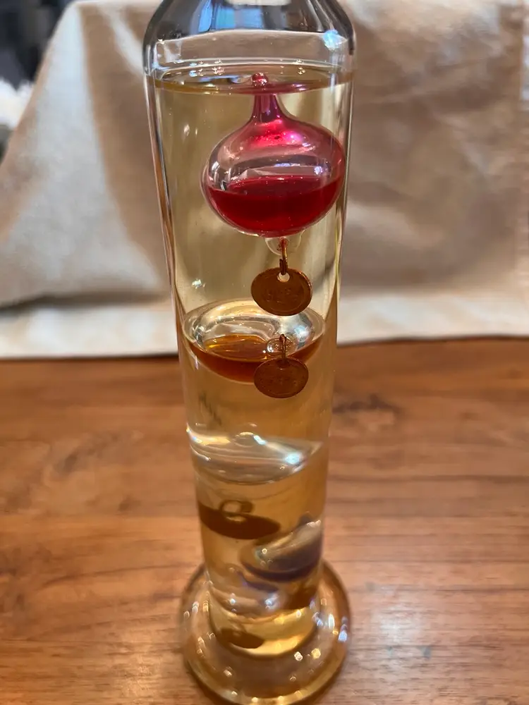 Galileo Glass Thermometer Large 5 Colored Spheres Scientific Multi Color