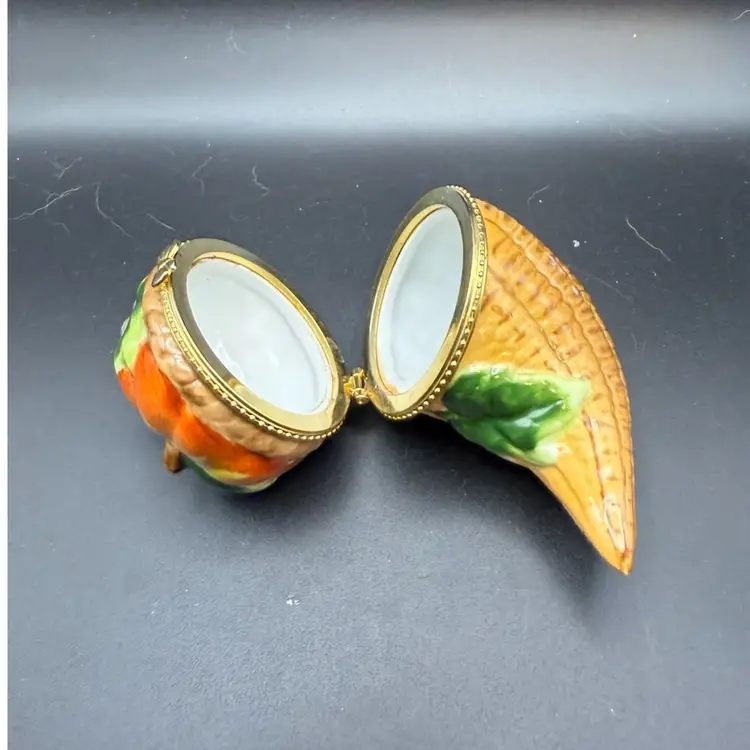 Cornucopia Horn of Plenty Trinket Box