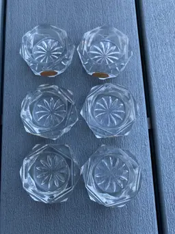 SET OF 6 NEW BOHEMIA CRYSTAL SALT CELLARS