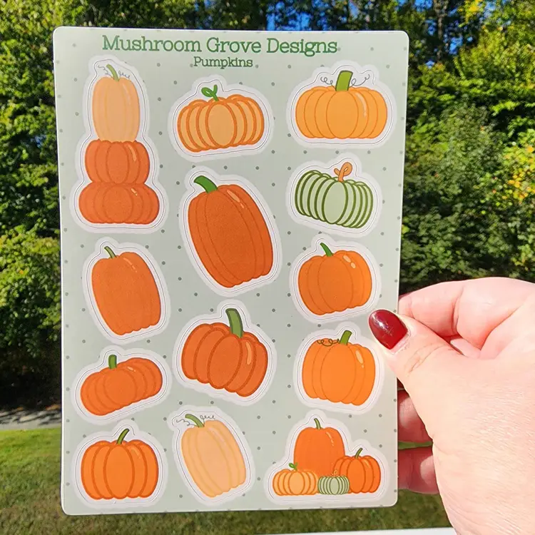 Pumpkins 5x7" Vinyl Sticker Sheet - Made by Me