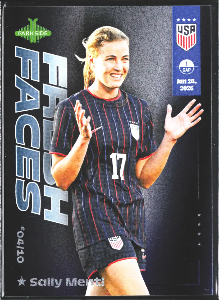 Sally Menti Soccer Card BLACK Parallel /10 Made! 2026 Parkside 1st Cap USWNT