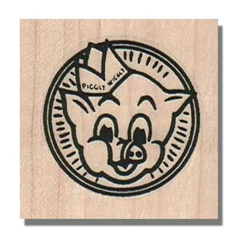 Piggly Wiggly Pig Rubber Stamp