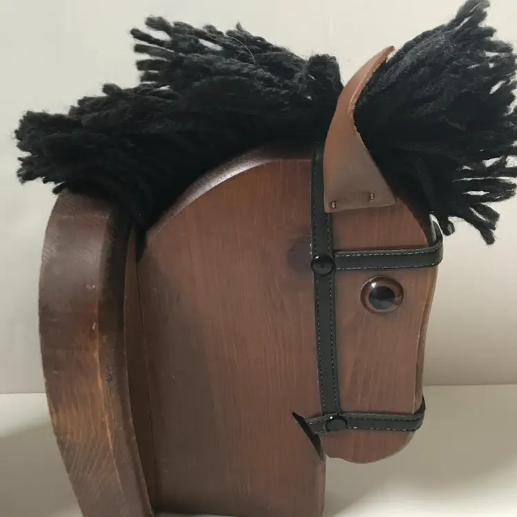 Vintage Wood Horse Book Ends