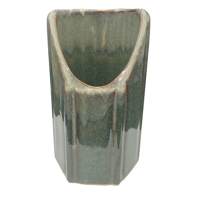 Bay Pottery (Virginia) Large Stoneware Utensils Crock, 8.4", Blue/Green Glazes