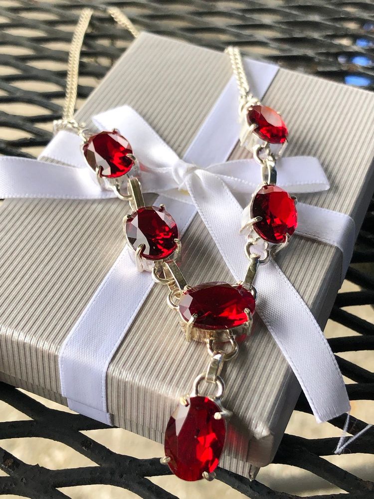 925 Garnet Red Necklace ♥️