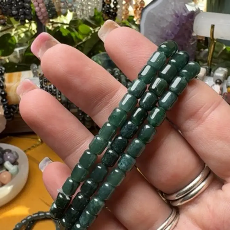 Jade Barrel Bracelet 5mm