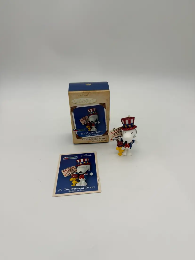 2004 Hallmark Keepsake The Winning Ticket Spotlight On Snoopy Ornament Series #7