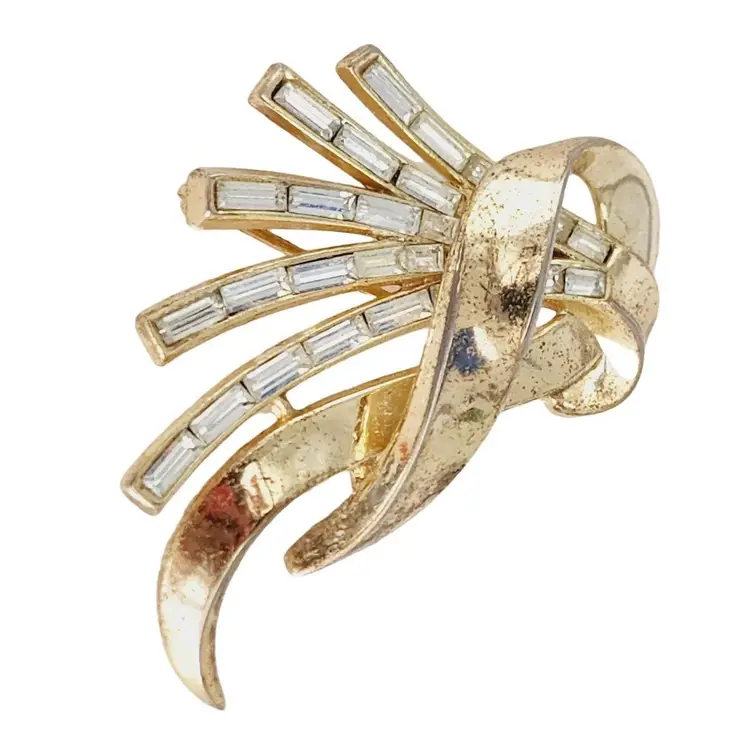 Signed Alfred Philippe Trifari Ribbon Brooch (A576)