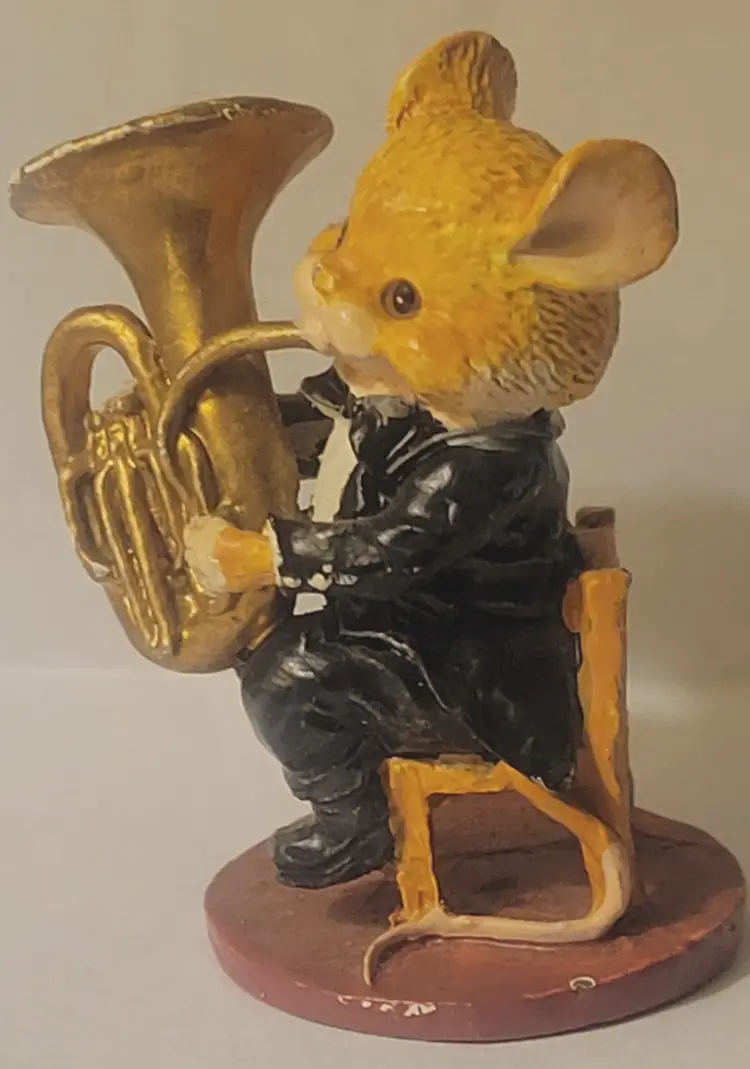 Vintage 1990 Enesco Miniature Cast Metal Orchestra Mouse