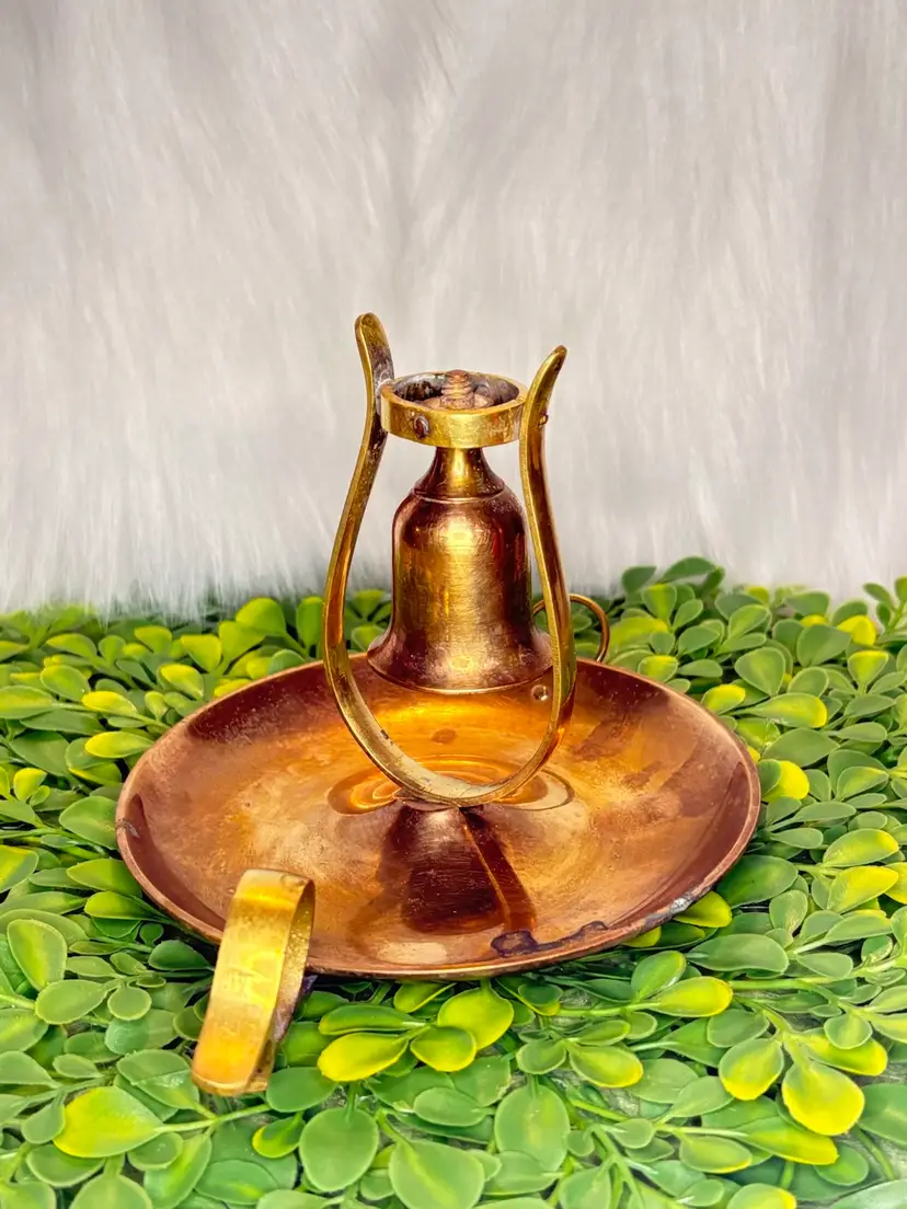 Vintage Brass Chamberstick Bell with Handle