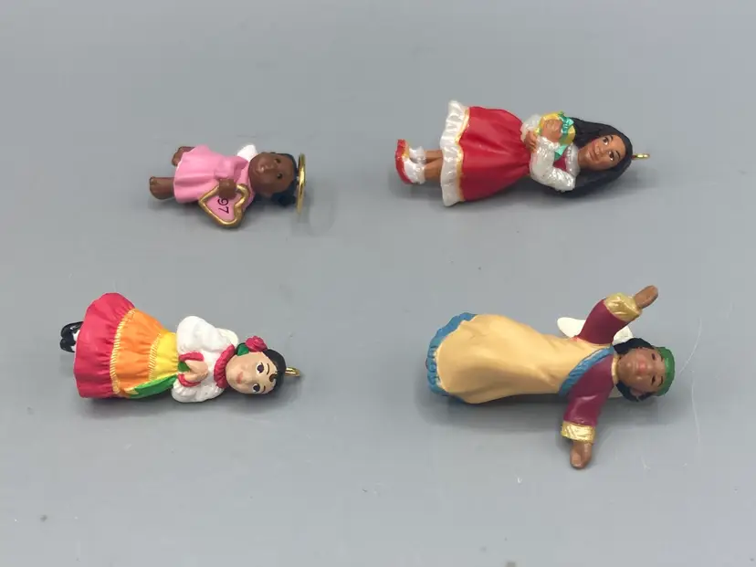 Vintage Miniature Hallmark Keepsake Ornaments 1997 Heavenly Music Angel, 1995 Heavenly Praises Angel, 1996 Joyous Angel, 1996 A Child's Gifts Angel