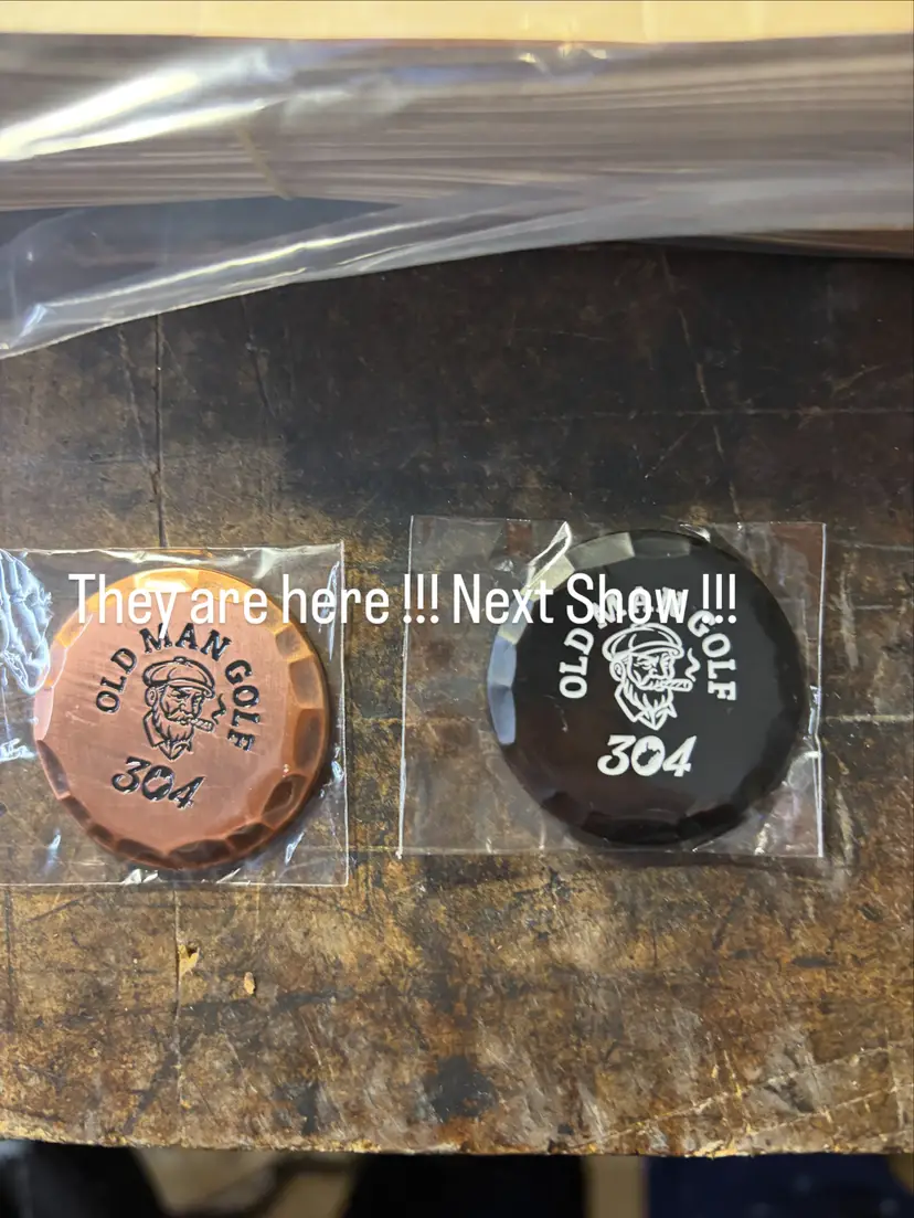 Oldmangolf304 Hammered steel ballmarkers !!!