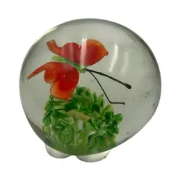 Orange Butterfly Paperweight 2.5”