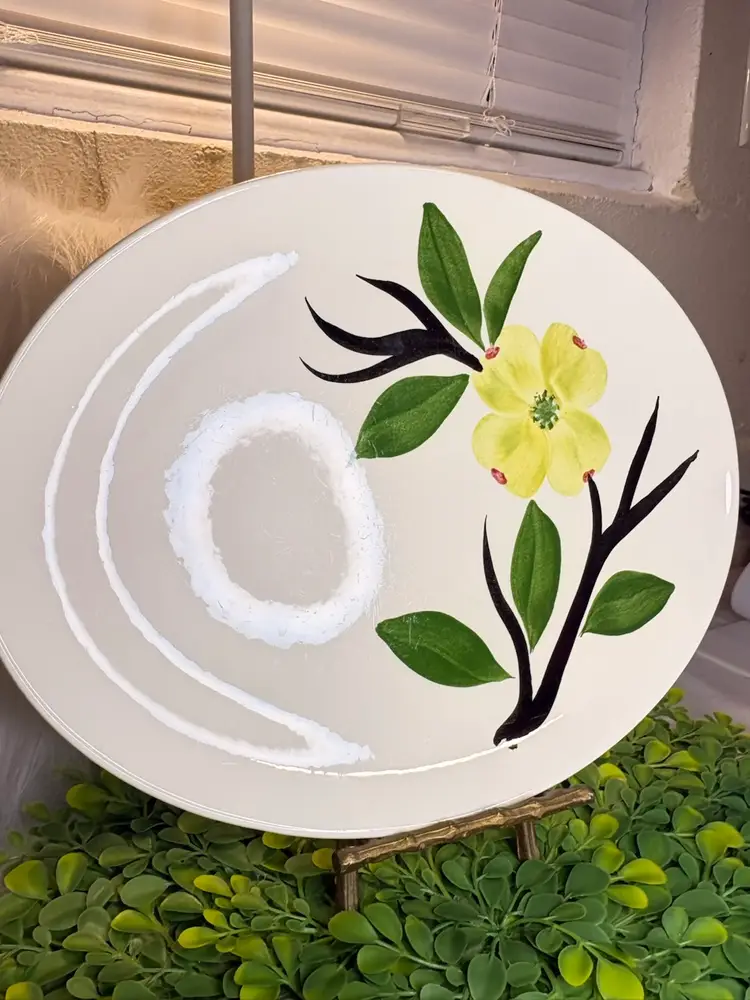 Hand-Painted Stetson Dixie Dogwood Oval Serving Dish By Joni 11.5”
