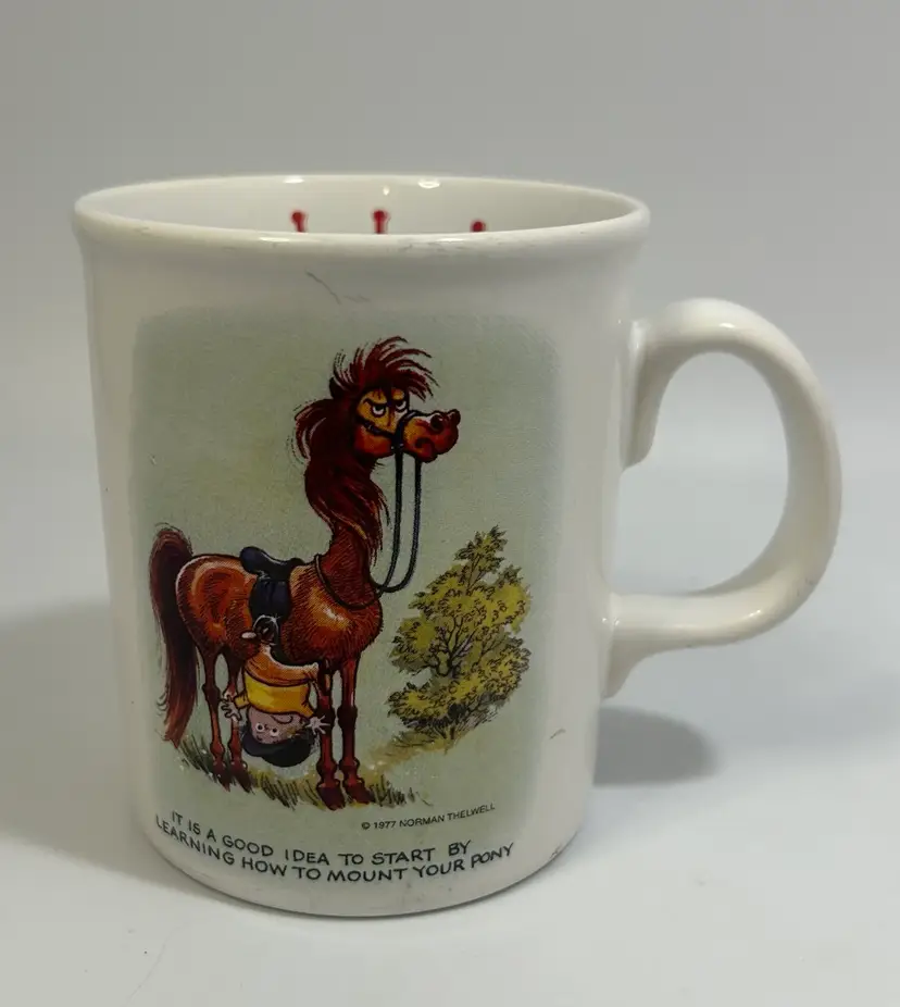 Vintage Norman Thelwell "It is a Good Idea..." Thelwell Club Mug 1995 Made in England